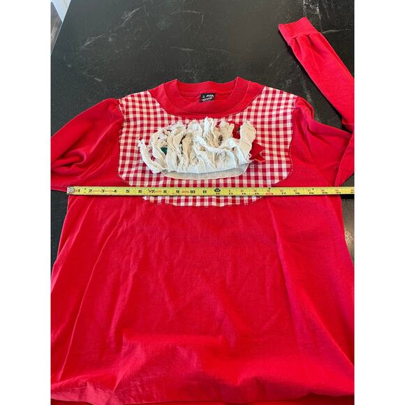 Vintage Hand made Rag Beard Santa L/S ladies shirt L 1990's christmas - Picture 5 of 8